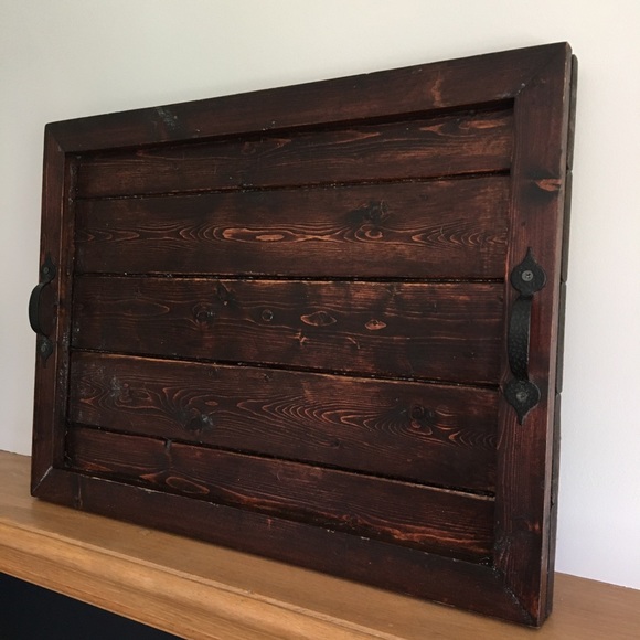 -SOLD- Large Rustic Wooden Serving Tray - Picture 4 of 12